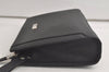 Authentic BURBERRY Vintage Leather Clutch Hand Bag Purse Black 5916K