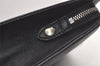 Authentic BURBERRY Vintage Leather Clutch Hand Bag Purse Black 5916K