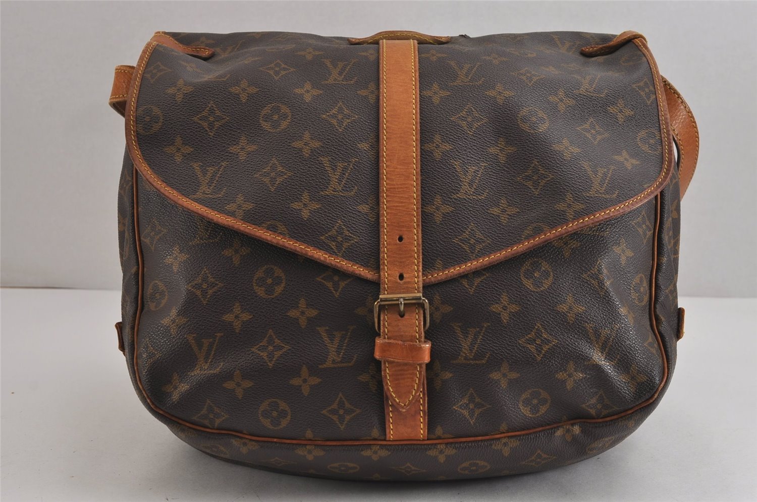 Authentic Louis Vuitton Monogram Saumur 35 Shoulder Cross Bag M42254 LV 5917J