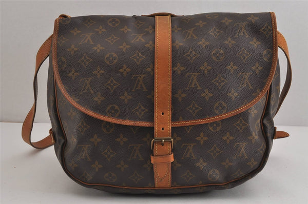 Authentic Louis Vuitton Monogram Saumur 35 Shoulder Cross Bag M42254 LV 5917J