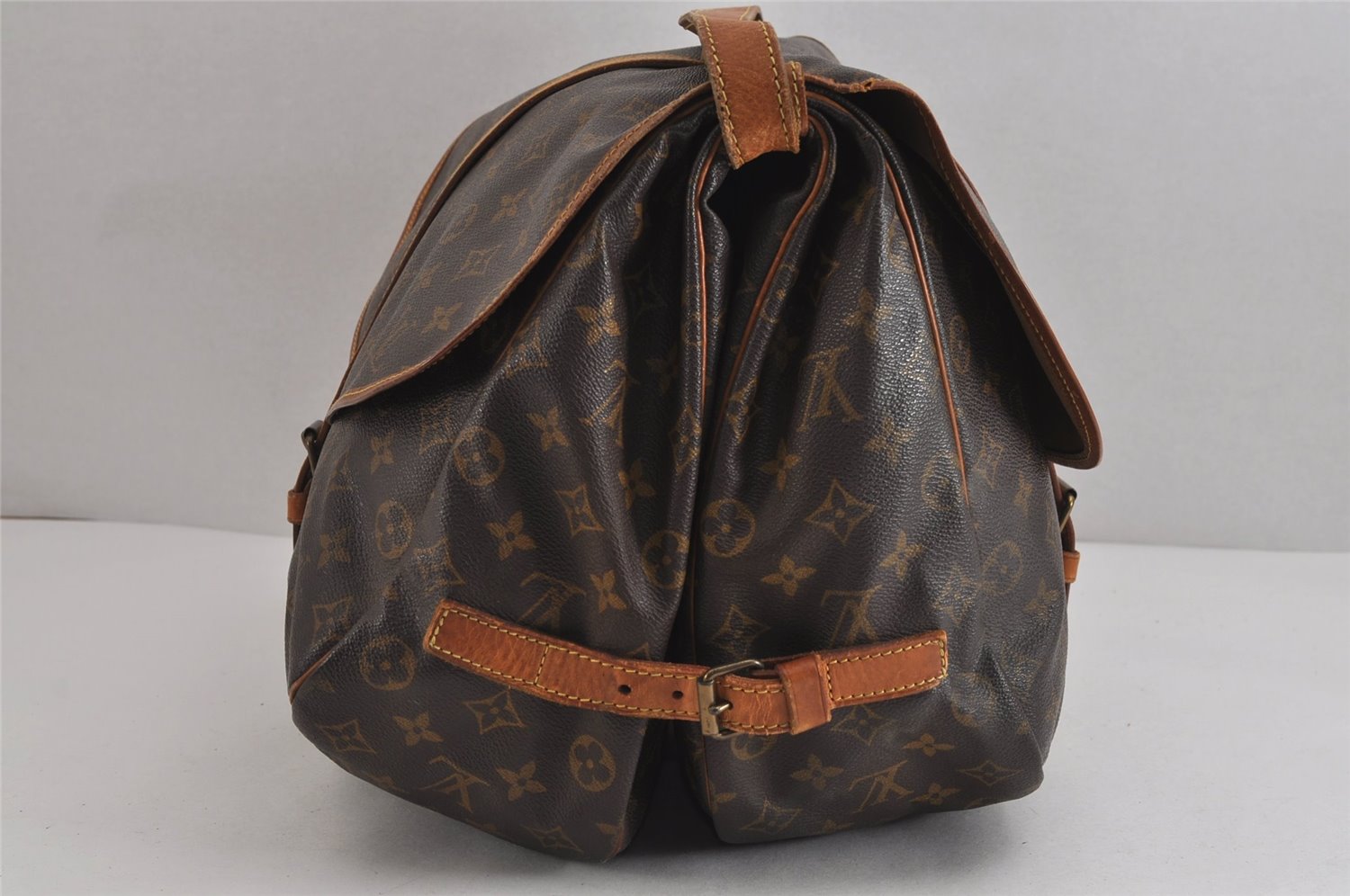 Authentic Louis Vuitton Monogram Saumur 35 Shoulder Cross Bag M42254 LV 5917J