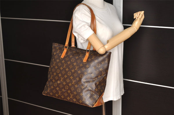 Authentic Louis Vuitton Monogram Cabas Mezzo Shoulder Tote Bag M51151 Junk 5919I