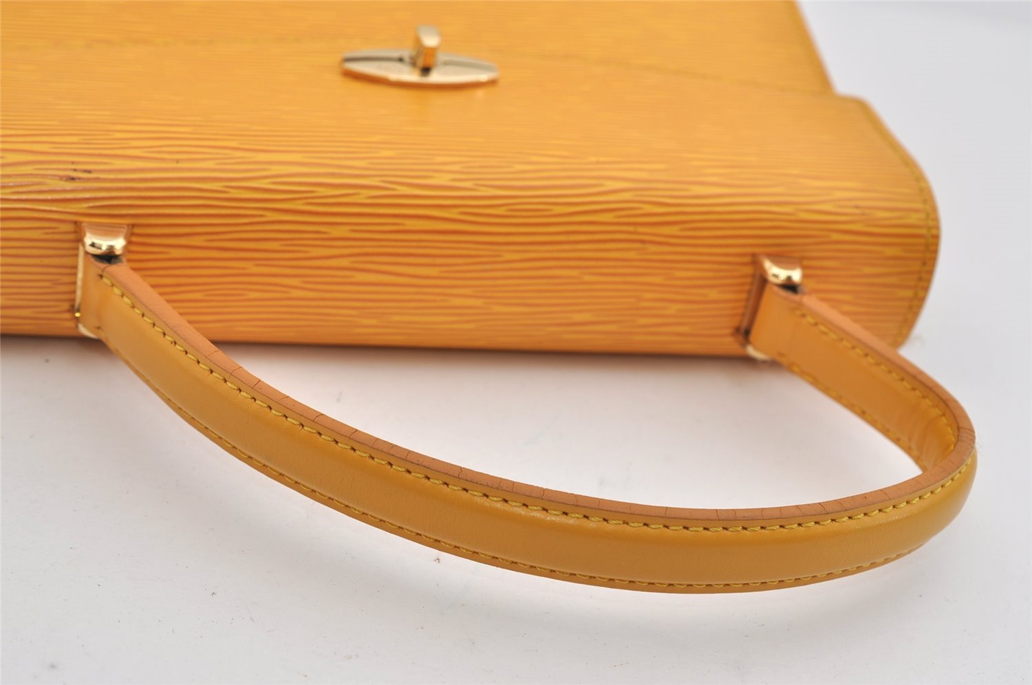 Authentic Louis Vuitton Epi Malesherbes Hand Bag Purse Yellow M52379 LV 5919J