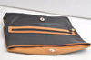 Authentic CELINE Vintage Clutch Hand Bag Purse Leather Black 5920K