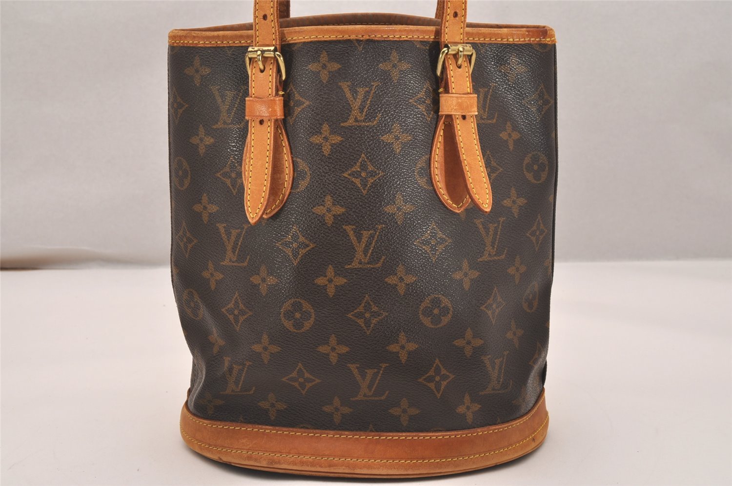 Authentic Louis Vuitton Monogram Bucket PM Shoulder Tote Bag M42238 Junk 5921J