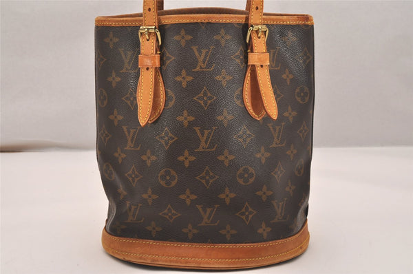 Authentic Louis Vuitton Monogram Bucket PM Shoulder Tote Bag M42238 Junk 5921J