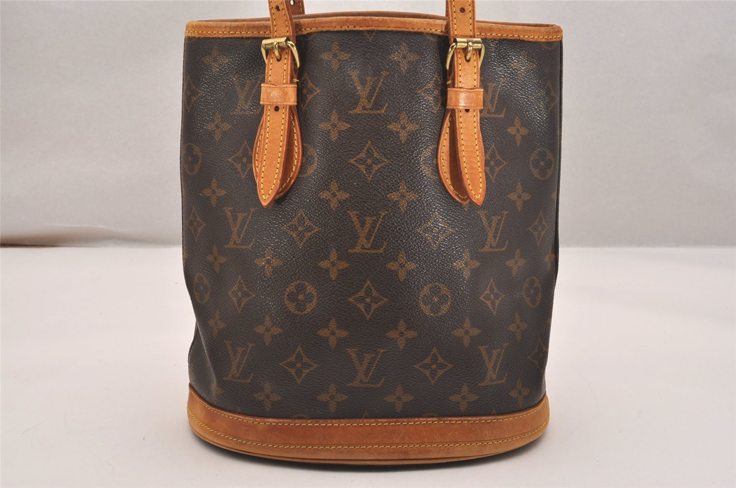 Authentic Louis Vuitton Monogram Bucket PM Shoulder Tote Bag M42238 Junk 5921J