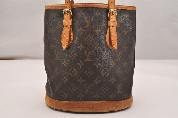 Authentic Louis Vuitton Monogram Bucket PM Shoulder Tote Bag M42238 Junk 5921J