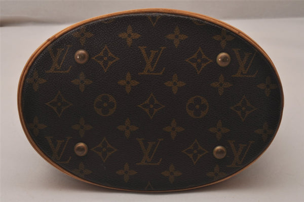 Authentic Louis Vuitton Monogram Bucket PM Shoulder Tote Bag M42238 Junk 5921J