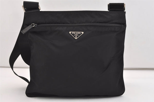 Authentic PRADA Nylon Tessuto Leather Shoulder Cross Body Bag Purse Black 5922J