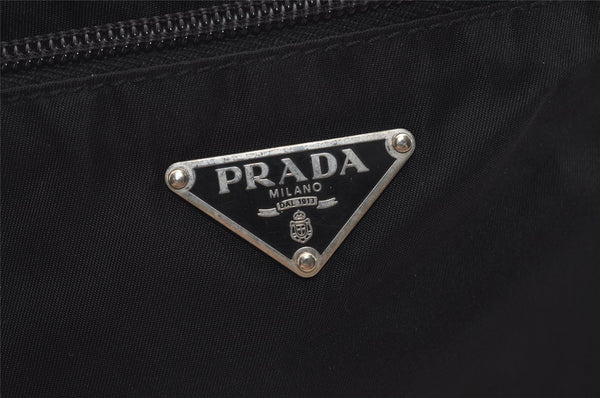 Authentic PRADA Nylon Tessuto Leather Shoulder Cross Body Bag Purse Black 5922J