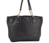 Authentic TORY BURCH Vintage Marion Chain Shoulder Tote Bag Leather Black 5922K