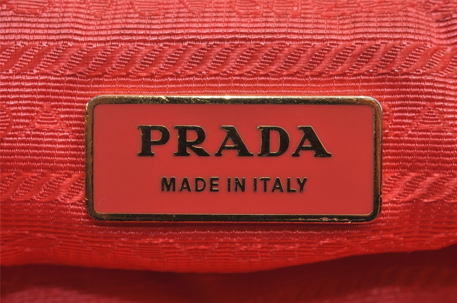 Authentic PRADA Nylon Tessuto Enamel Shoulder Hand Bag Purse Orange 5923J
