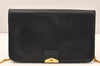 Authentic Christian Dior Chain Shoulder Cross Body Bag Leather Black Box 5923K