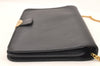 Authentic Christian Dior Chain Shoulder Cross Body Bag Leather Black Box 5923K