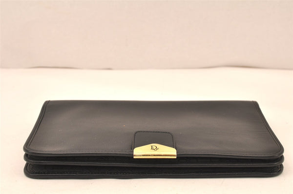 Authentic Christian Dior Chain Shoulder Cross Body Bag Leather Black Box 5923K