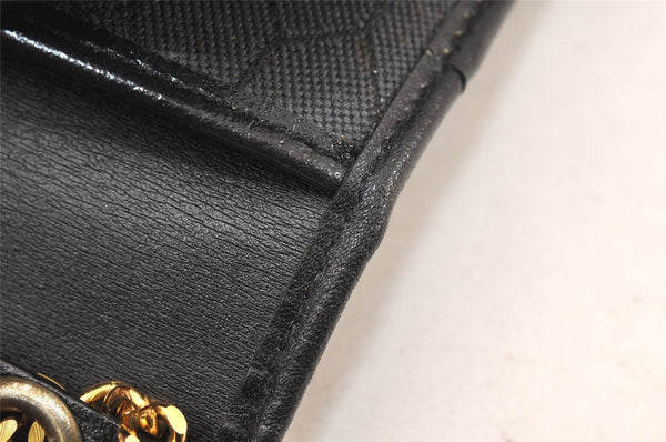 Authentic Christian Dior Chain Shoulder Cross Body Bag Leather Black Box 5923K