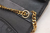 Authentic Christian Dior Chain Shoulder Cross Body Bag Leather Black Box 5923K