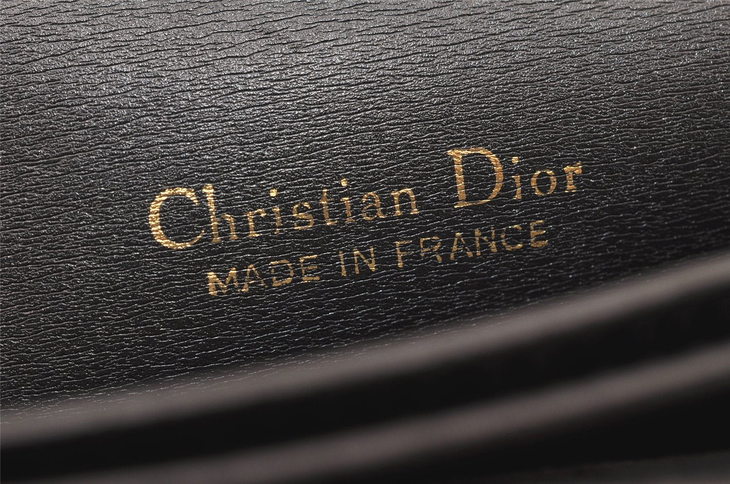 Authentic Christian Dior Chain Shoulder Cross Body Bag Leather Black Box 5923K