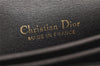 Authentic Christian Dior Chain Shoulder Cross Body Bag Leather Black Box 5923K