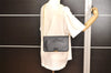 Authentic Christian Dior Chain Shoulder Cross Body Bag Leather Black Box 5923K