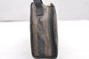 Authentic FENDI Pequin Vintage Hand Bag Purse PVC Leather Brown Black 5927K