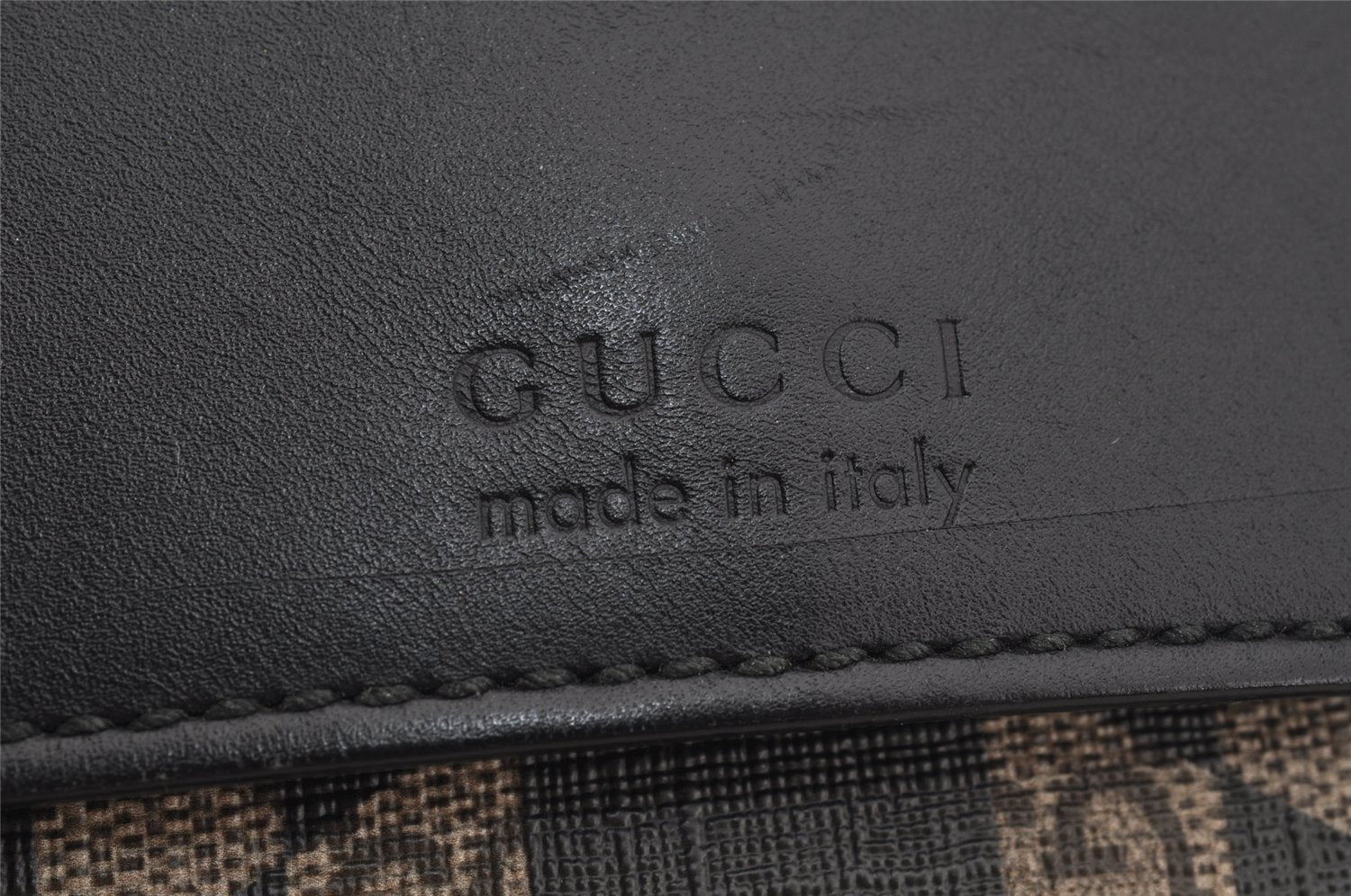 Authentic GUCCI GG Caleido Clutch Documents Case PVC Leather 406725 Black 5930J