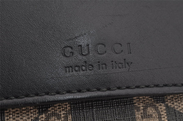 Authentic GUCCI GG Caleido Clutch Documents Case PVC Leather 406725 Black 5930J