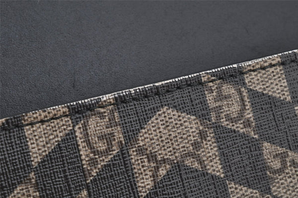 Authentic GUCCI GG Caleido Clutch Documents Case PVC Leather 406725 Black 5930J