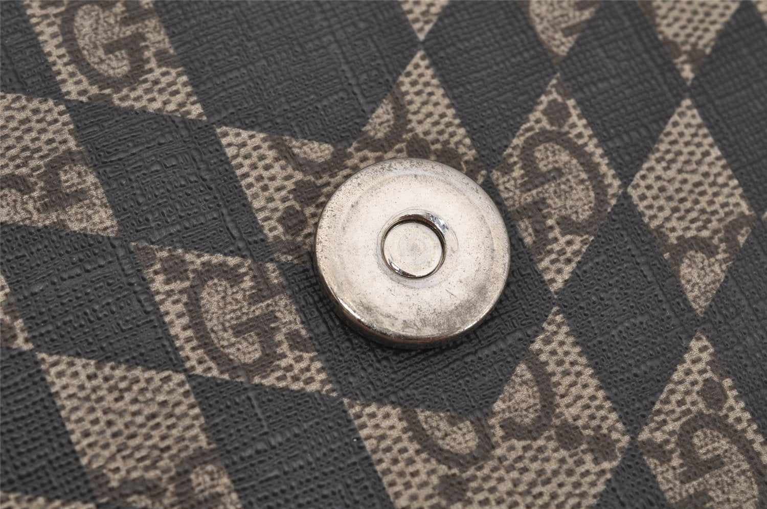 Authentic GUCCI GG Caleido Clutch Documents Case PVC Leather 406725 Black 5930J