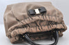 Auth Salvatore Ferragamo Vara Ribbon Nylon Enamel 2Way Hand Bag Beige SF 5930K