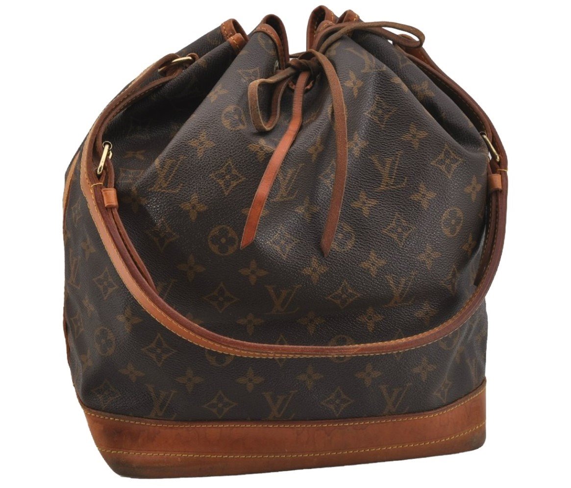 Authentic Louis Vuitton Monogram Noe Shoulder Drawstring Bag M42224 LV 5931J
