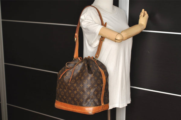 Authentic Louis Vuitton Monogram Noe Shoulder Drawstring Bag M42224 LV 5931J