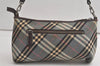 Authentic BURBERRY BLUE LABEL Check Shoulder Hand Bag Canvas Leather Blue 5933K