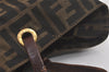 Authentic FENDI Vintage Zucchino Shoulder Tote Bag Nylon Leather Brown 5935K