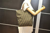 Authentic FENDI Vintage Zucchino Shoulder Tote Bag Nylon Leather Brown 5935K