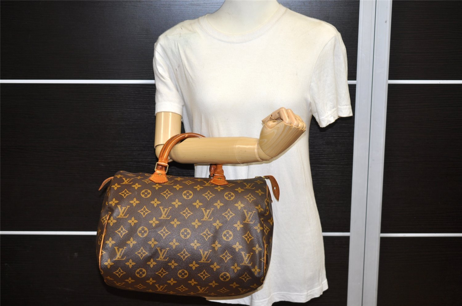 Authentic Louis Vuitton Monogram Speedy 30 Hand Boston Bag M41526 LV 5936K