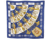 Authentic HERMES Carre 90 Scarf "Cliquetis" Silk Navy 5940K