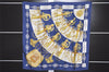 Authentic HERMES Carre 90 Scarf "Cliquetis" Silk Navy 5940K