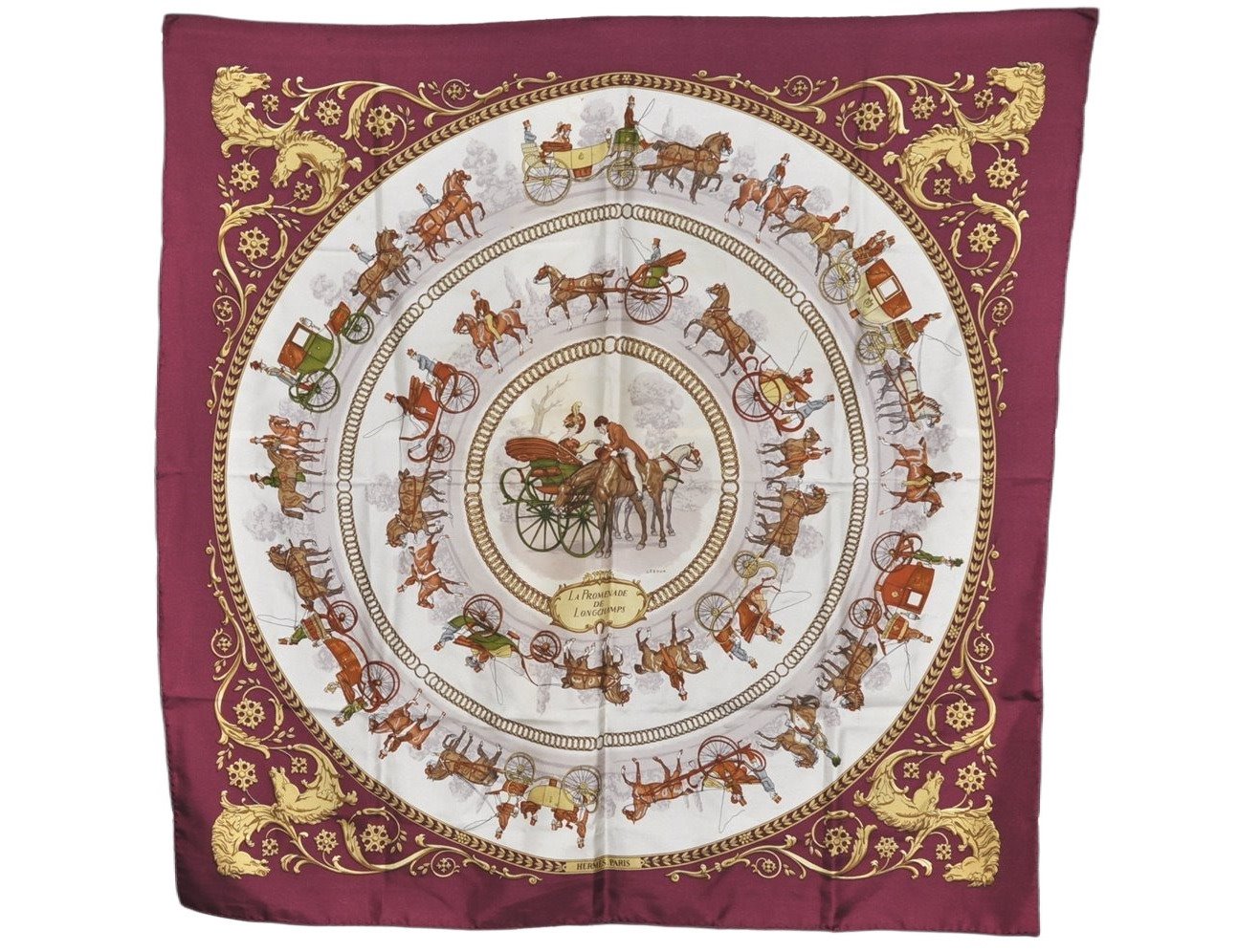 Auth HERMES Carre 90 Scarf 