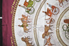 Auth HERMES Carre 90 Scarf "LA PROMENADE DE LONGCHAMPS" Silk Bordeaux Red 5941K