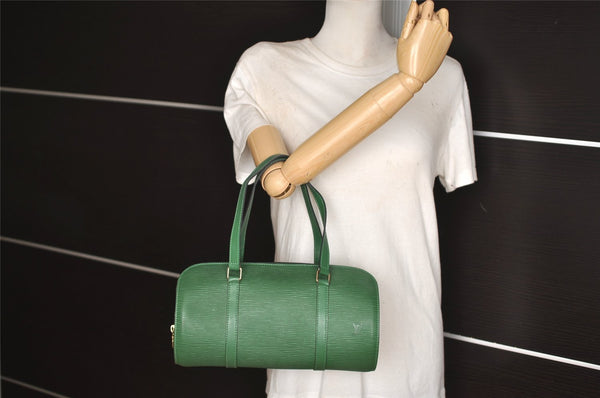Authentic Louis Vuitton Epi Soufflot Hand Bag Green M52224 LV 5944J