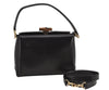 Authentic GUCCI Bamboo 2Way Shoulder Hand Bag Purse Leather Black 5946J