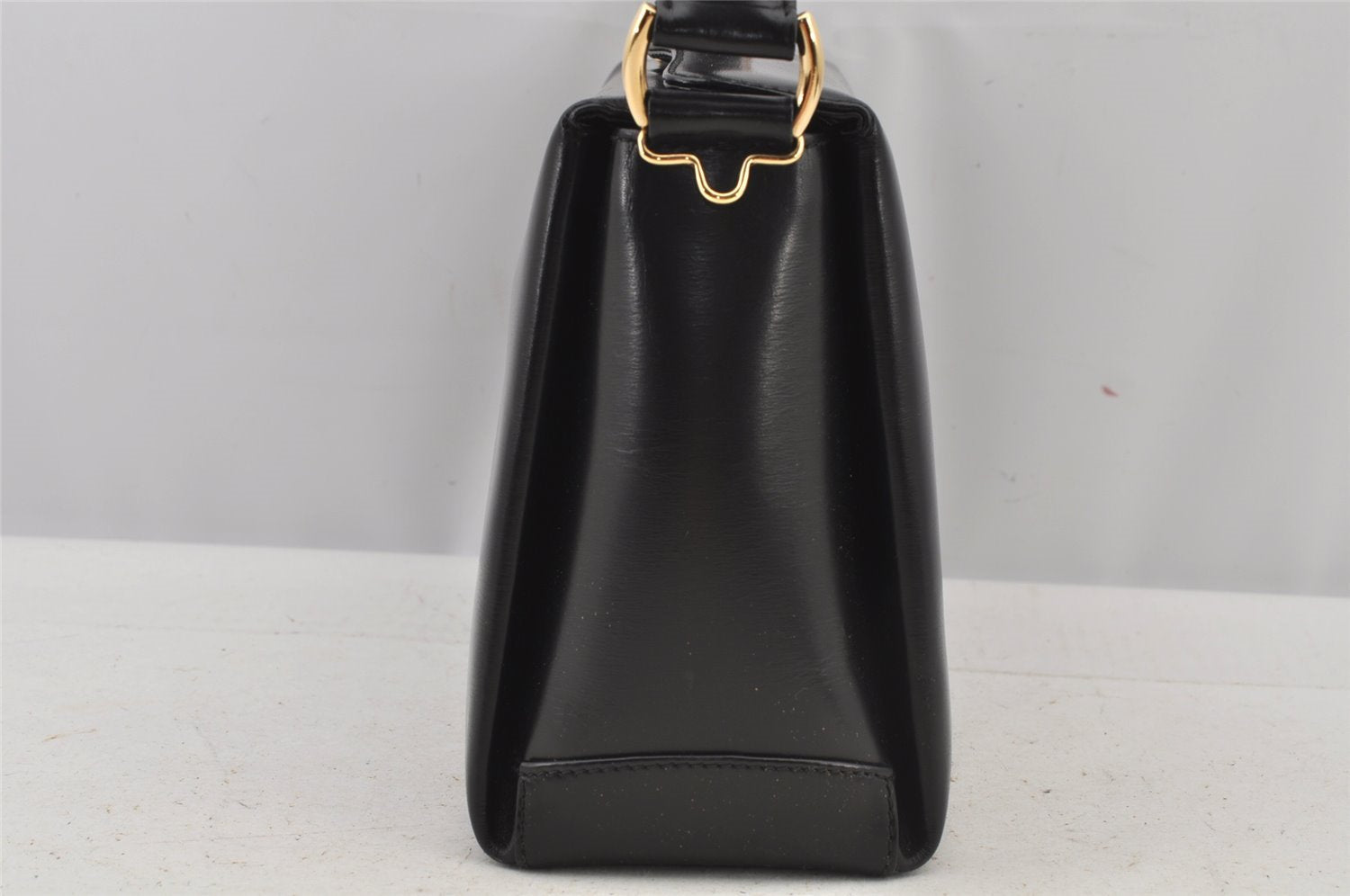 Authentic GUCCI Bamboo 2Way Shoulder Hand Bag Purse Leather Black 5946J