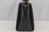 Authentic GUCCI Bamboo 2Way Shoulder Hand Bag Purse Leather Black 5946J