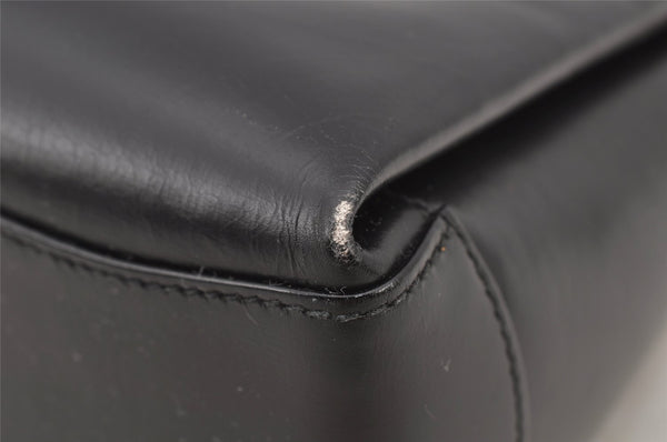 Authentic GUCCI Bamboo 2Way Shoulder Hand Bag Purse Leather Black 5946J