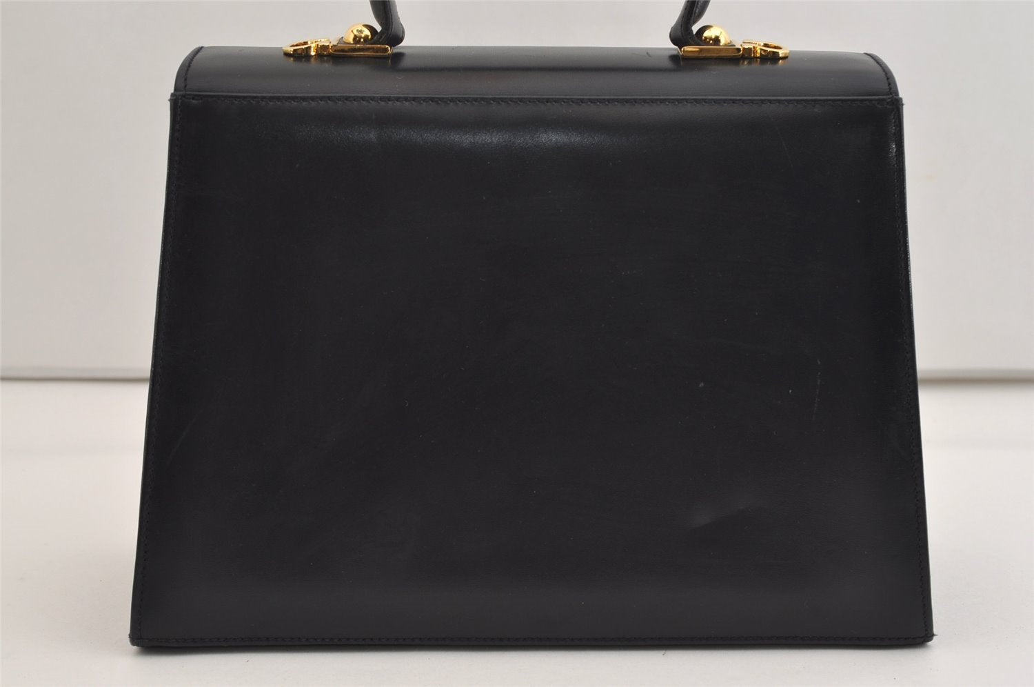 Authentic Salvatore Ferragamo Gancini Leather 2Way Shoulder Hand Bag Black 5947J