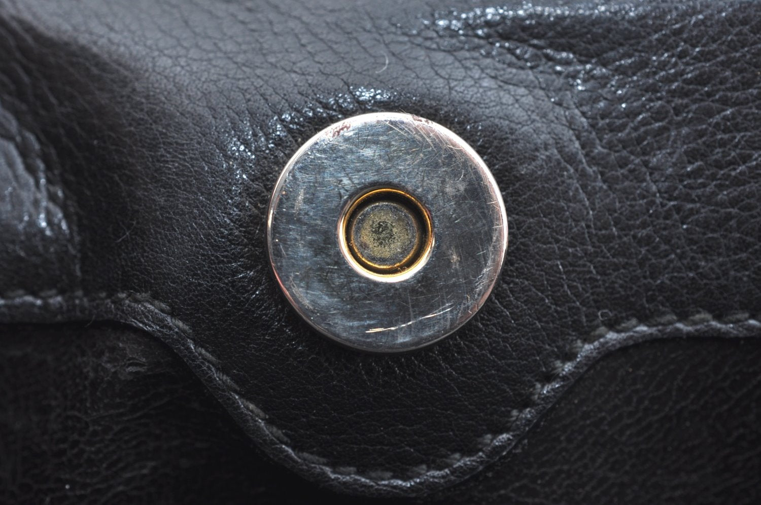 Authentic GUCCI Vintage Bamboo 2way Shoulder Hand Bag Purse Leather Black 5948H