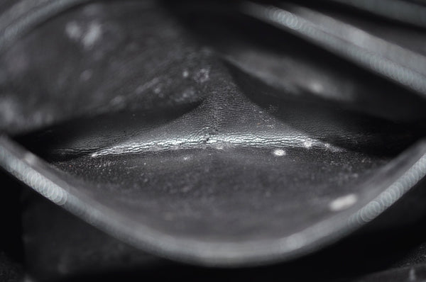 Authentic GUCCI Vintage Bamboo 2way Shoulder Hand Bag Purse Leather Black 5948H