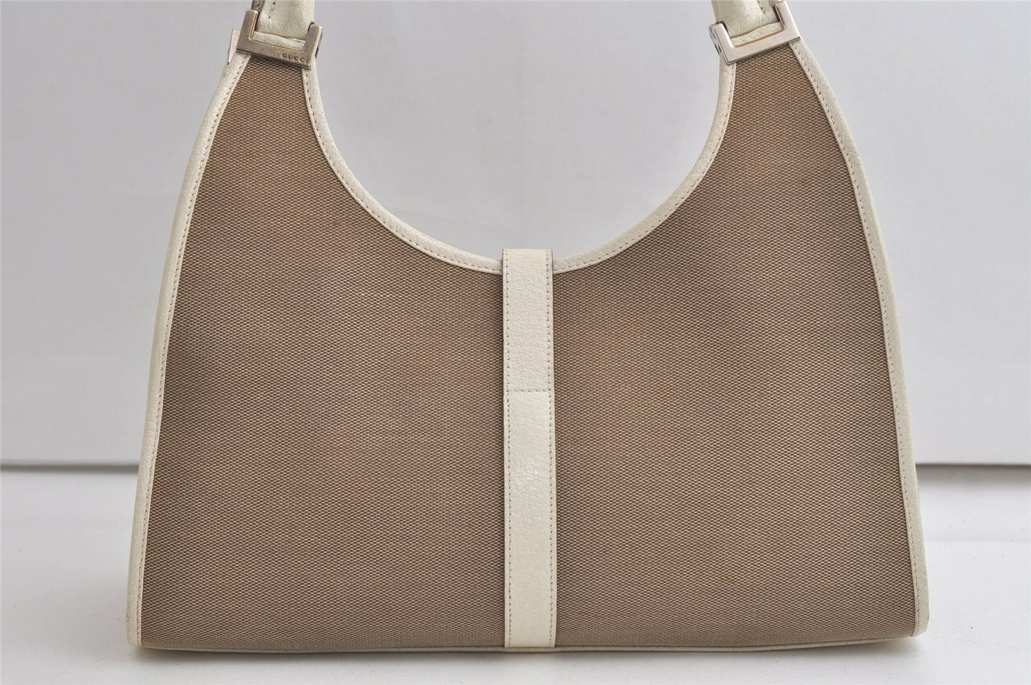Authentic GUCCI Jackie Shoulder Hand Bag Canvas Leather 0021067 Beige 5948K